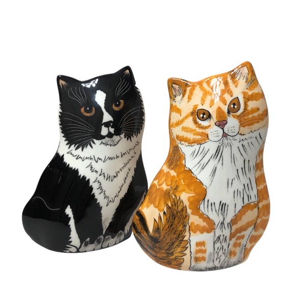 Cats by Nina - Nina Lyman Hand Painted Ceramic Planter/Vase 8" Tall - Picture 1 of 16